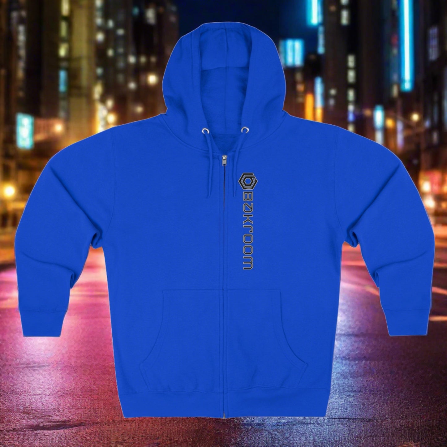 Blue Hooded Zip up sweater