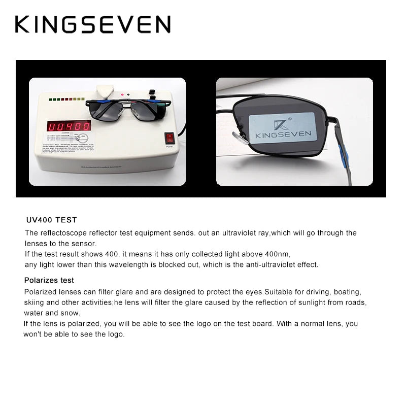 KINGSEVEN Brand Classic Square Polarized Sunglasses Men's Driving Male Sun Glasses Eyewear UV400 Blocking Protection Oculos