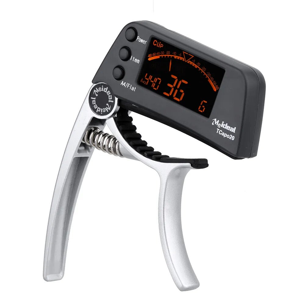 Multifunctional 2-in-1 Guitar Tuner Guitar Capo TCapo20 with LCD for Acoustic Guitar Electric Bass Aluminum Alloy