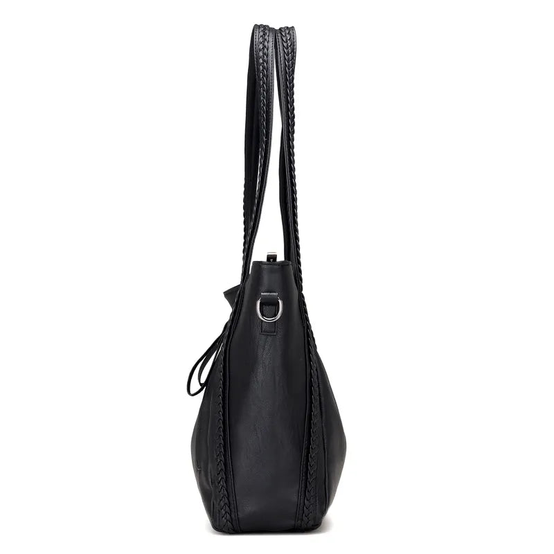 Stylish faux leather Shoulder bag with large capacity