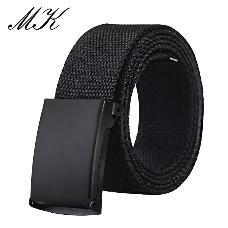 MaiKun Canvas Belts for Men Military Tactical Male Strap Metal Slider Buckle Men Belts for Jeans Pants