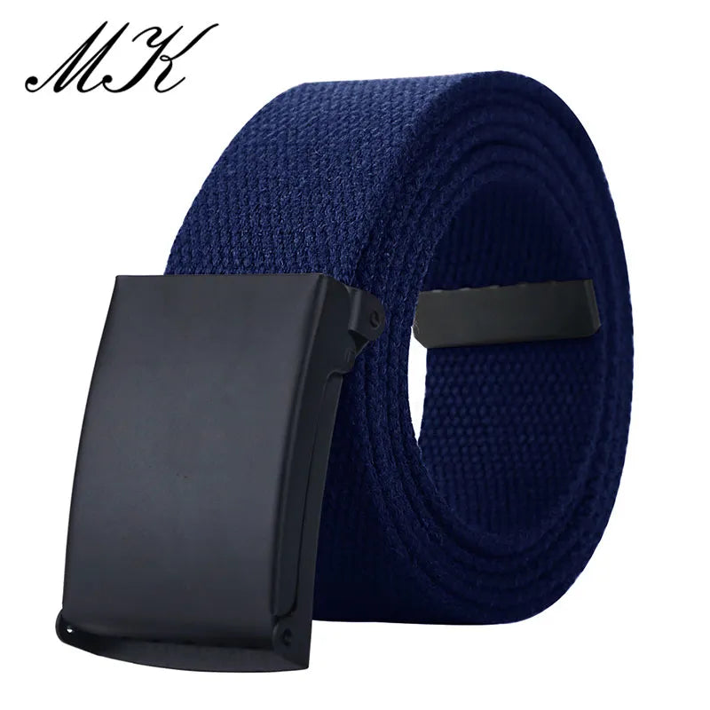 MaiKun Canvas Belts for Men Military Tactical Male Strap Metal Slider Buckle Men Belts for Jeans Pants