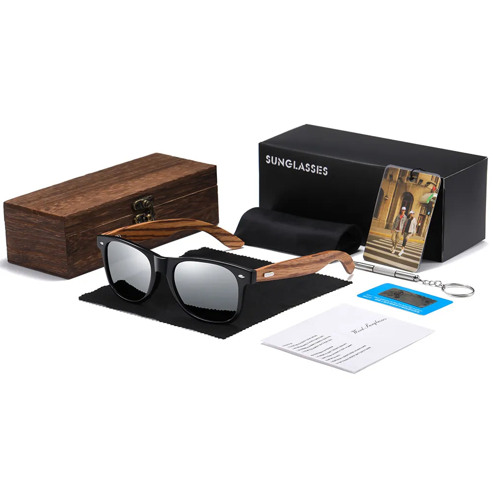 GM Handmade Natural Wooden Sunglasses - Polarized Elegance for Everyone