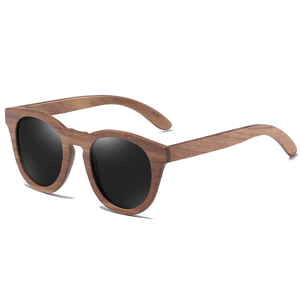 GM Natural Walnut Wooden Sun glasses for Men Polarized Sunglasses Sustainable Bamboo