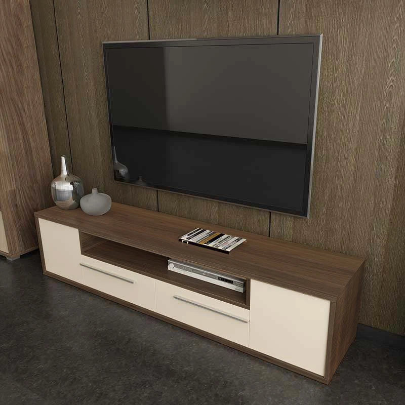 Modern TV Cabinet and Stand - Walnut Finish for Living Room | Durable and Stylish Home Furniture from QWC