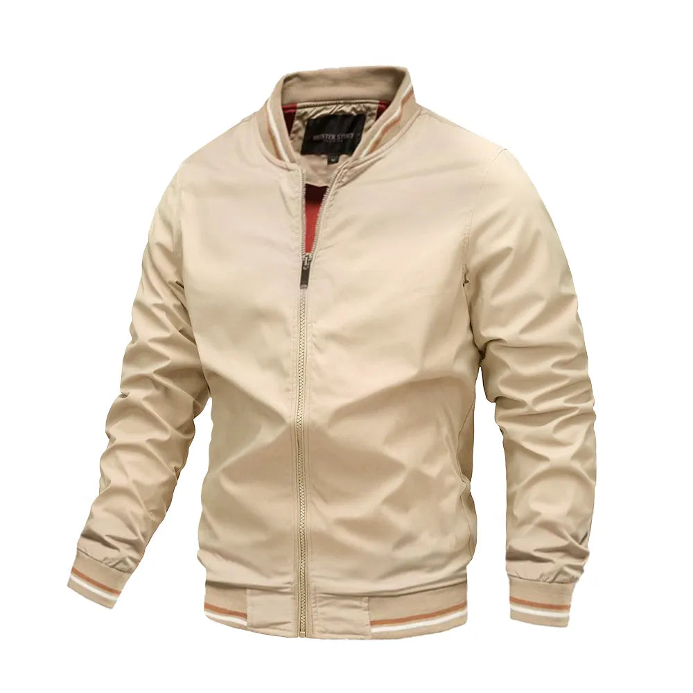 Men's Casual Bomber Jacket – Spring/Autumn Windbreaker Pilot Coat