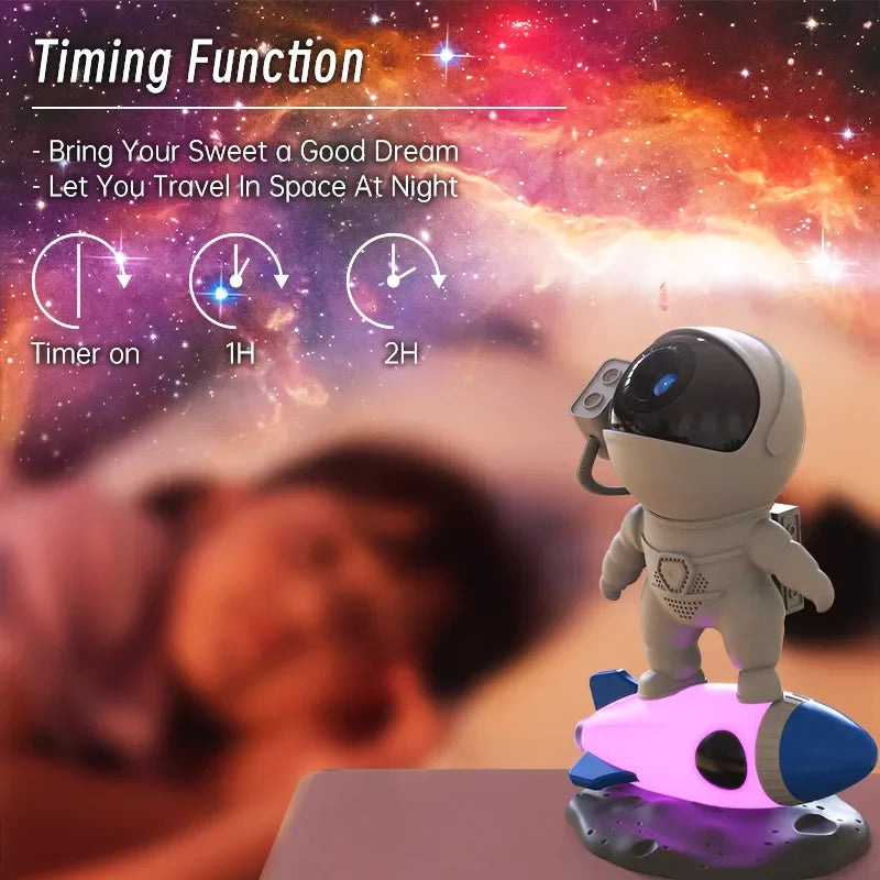 Rocket Astronaut Galaxy Projector Night Light