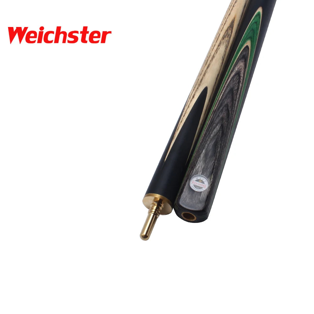 Weichster Hand Spliced 3/4 Jointed Snooker Cue with Case Extension Mini Butt Glove