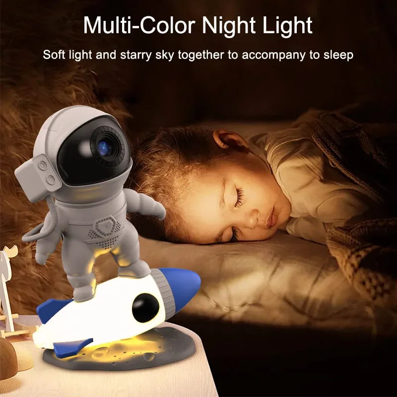 Rocket Astronaut Galaxy Projector Night Light