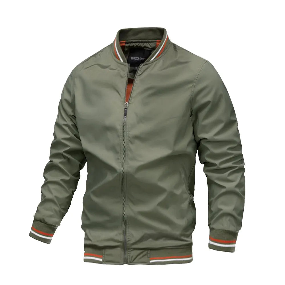 Men's Casual Bomber Jacket – Spring/Autumn Windbreaker Pilot Coat