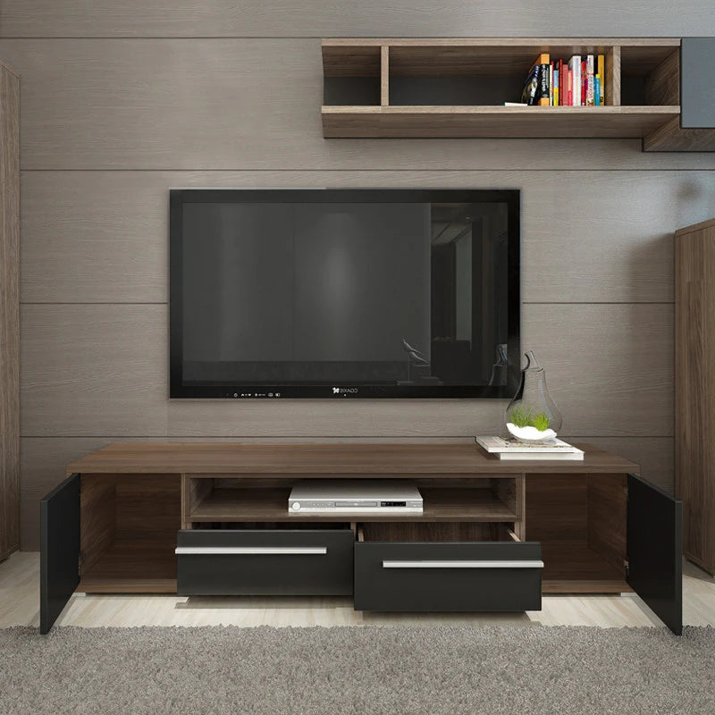 Modern TV Cabinet and Stand - Walnut Finish for Living Room | Durable and Stylish Home Furniture from QWC