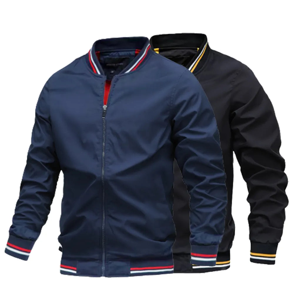 Men's Casual Bomber Jacket – Spring/Autumn Windbreaker Pilot Coat