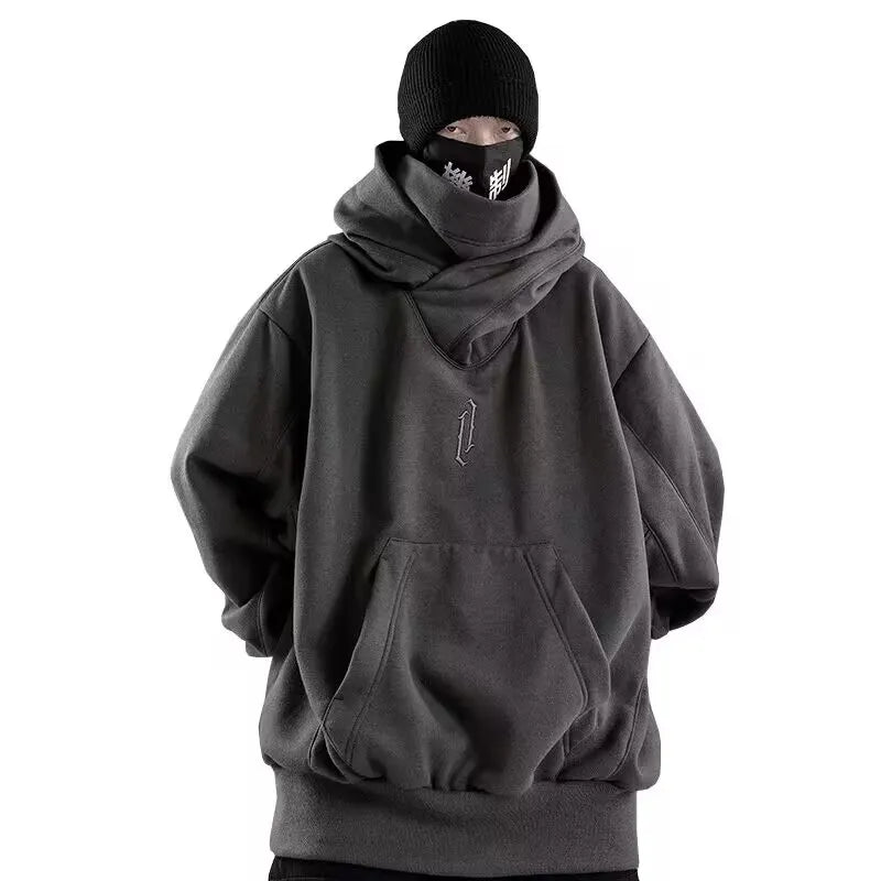 High Collar Hip Hop Street-wear Hoodies - Fashionable Loose Unisex Sweaters