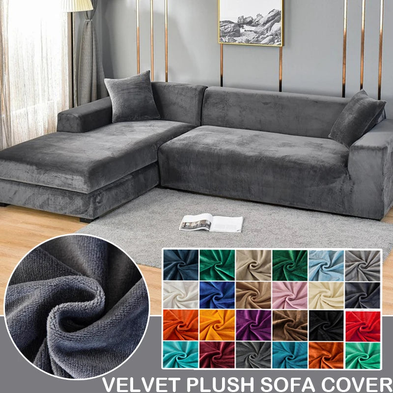 Velvet Sofa Cover for Living Room Couch 1, 2, 3, or 4 Seater Options