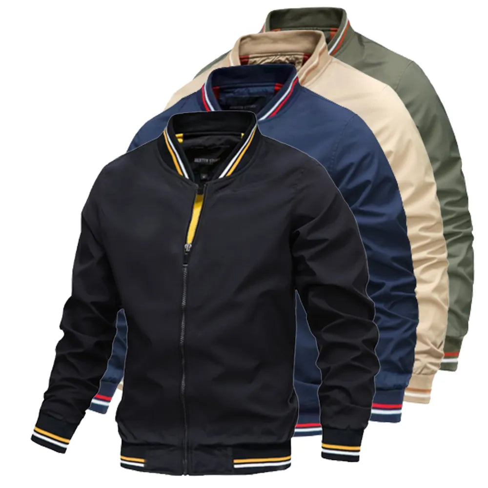 Men's Casual Bomber Jacket – Spring/Autumn Windbreaker Pilot Coat