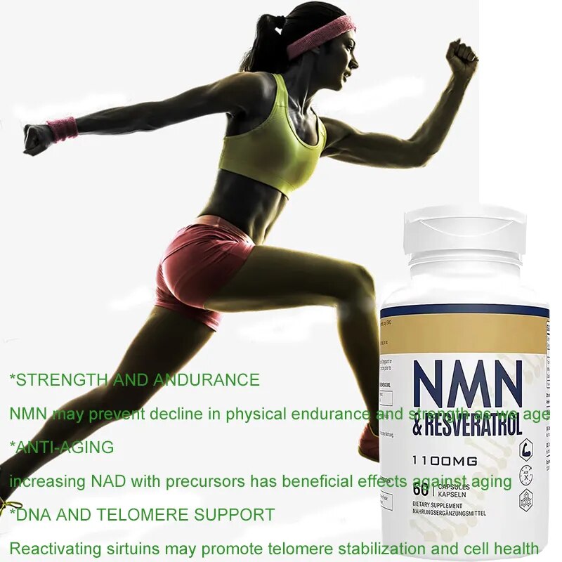 3 Months supply NMN with Resveratrol Capsules Supports Cell Repair Growth Reduces Wrinkles Increases Skin Elasticity