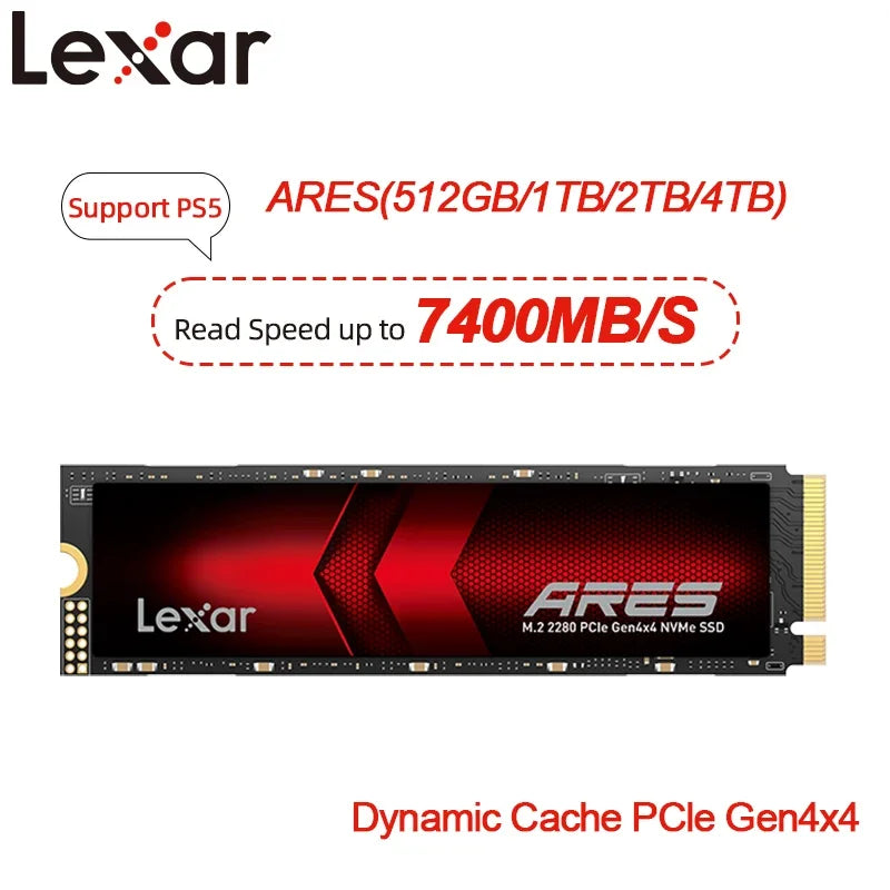 Lexar ARES PCIe Gen4x4 M.2 NVMe SSD - Unleash the Power of Speed and Reliability