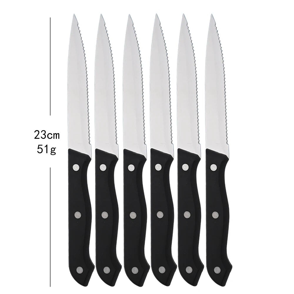 Elevate Your Dining Experience with AJOYOUS 6-Piece Stainless Steel Steak Knife Set