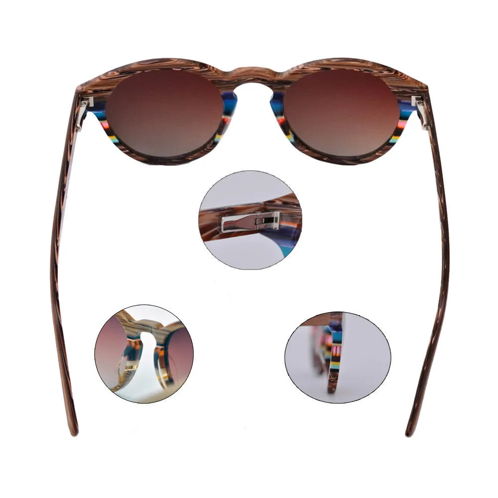 Polarized Retro Fashion Sunglasses Wood Grain Acetate Drive Glasses Vintage Outdoor Sun Shades Mens Women Unisex Optical Rx able