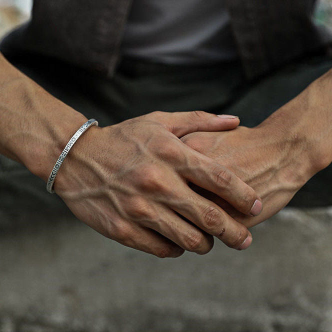 Auspicious totem national wind bracelet. Thai silver retro solid unisex handmade in silver