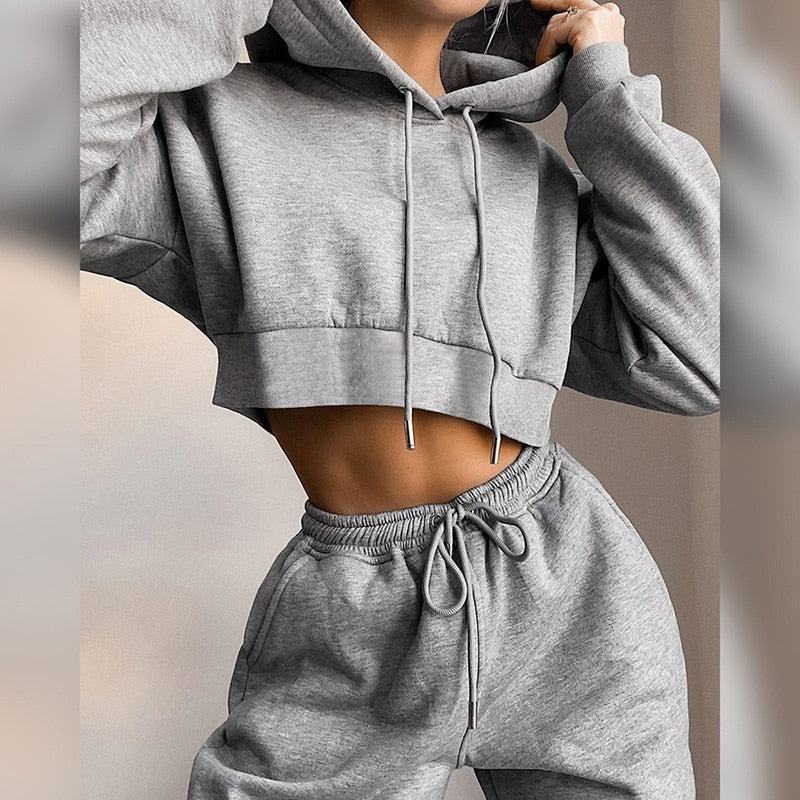 Fashion Tracksuit Hoodie and Sweatpants Sports Set