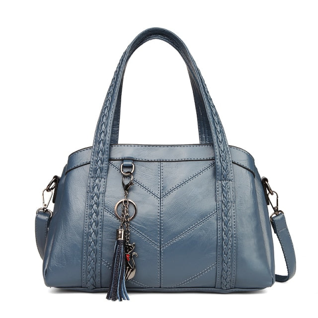 Faux Leather Casual Tote Bag