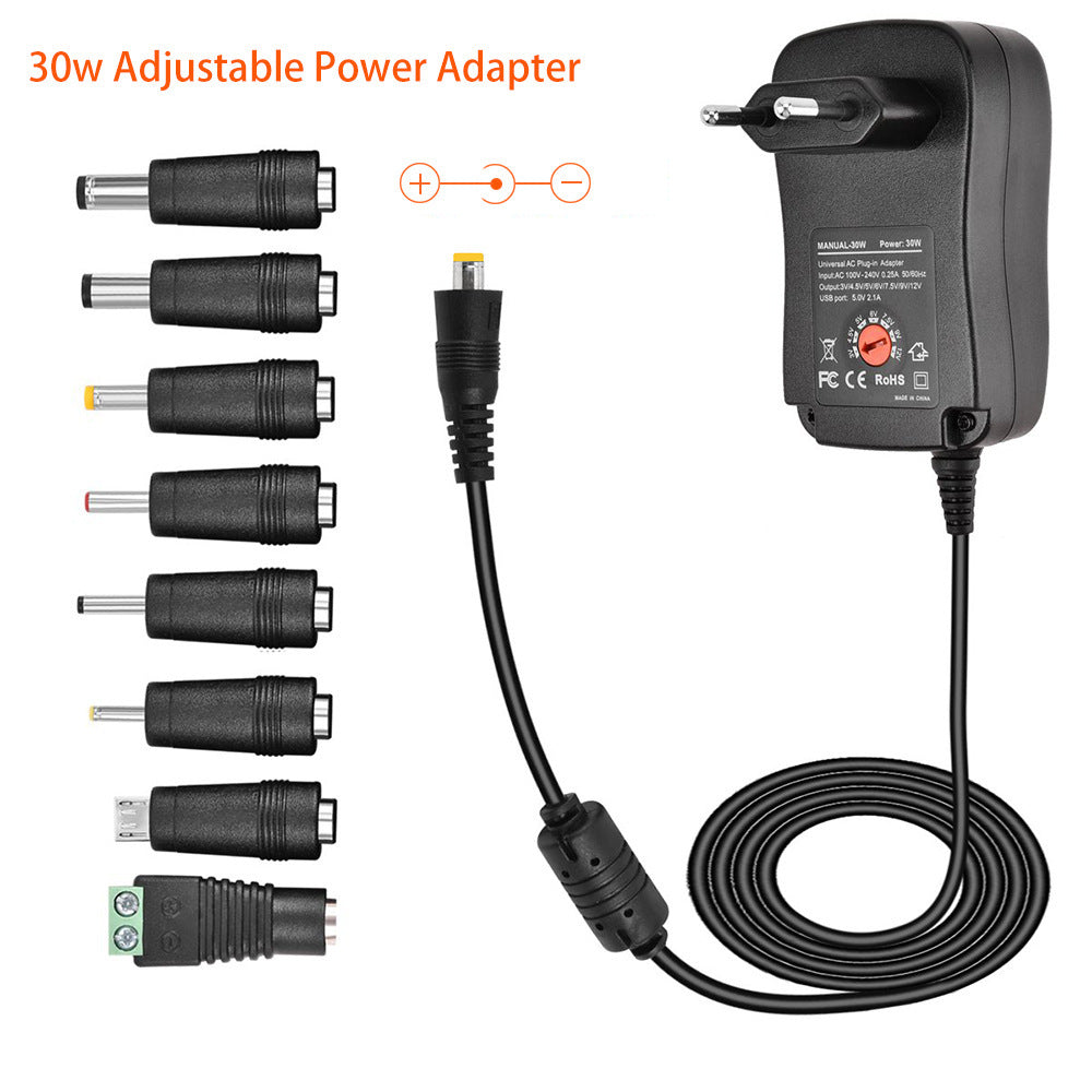 30W Multi-Function Adjustable Power Adapter with USB - Charge Any Device with Ease!