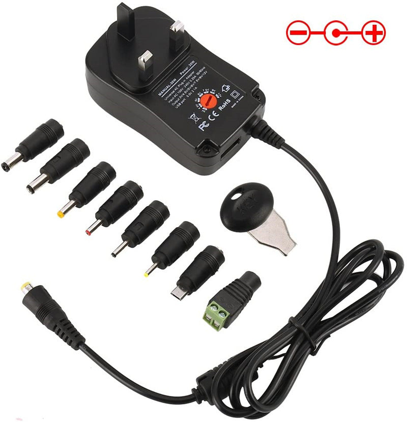 30W Multi-Function Adjustable Power Adapter with USB - Charge Any Device with Ease!