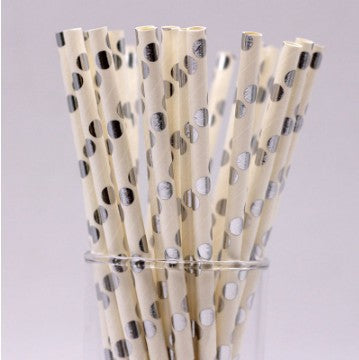 Environmentally-Friendly Paper Straws with Hot Stamping Designs - Straight Pipe Style