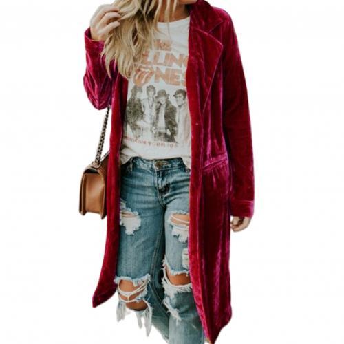 Velvet Pockets Midi Coat