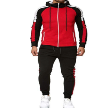 Casual Patchwork Tracksuit with Full Sleeve and Elastic Waist