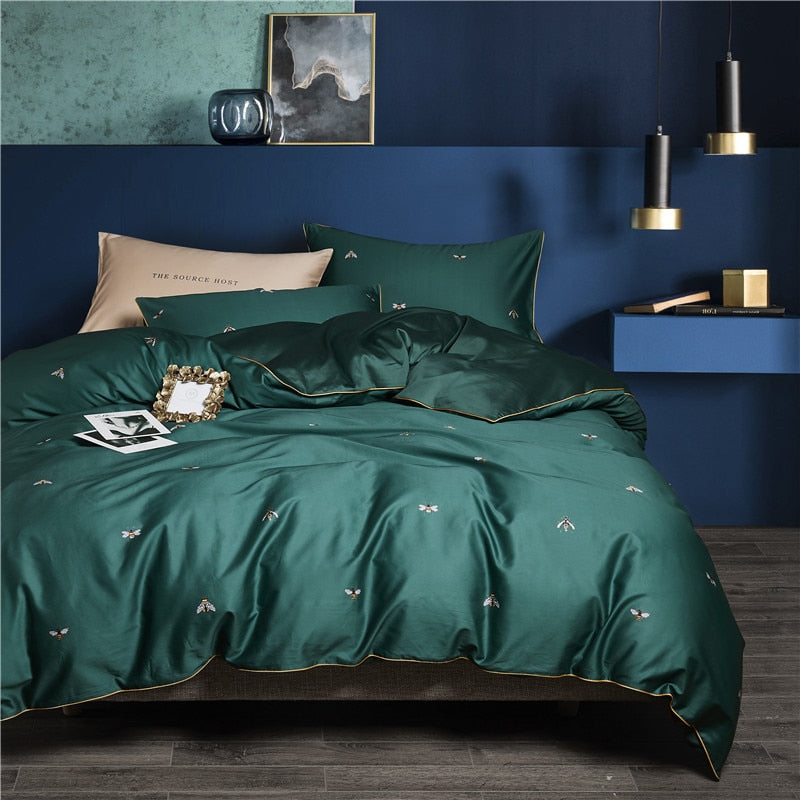 Luxurious Egyptian Cotton Silky Soft Duvet Cover Set - Elevate Your Bedtime Comfort