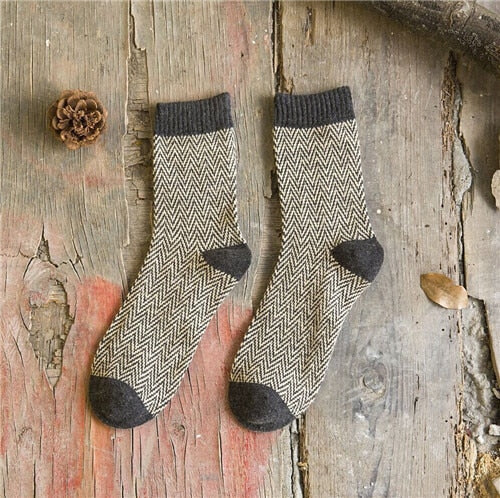 Striped Warm Thick Wool Eco-Friendly Socks