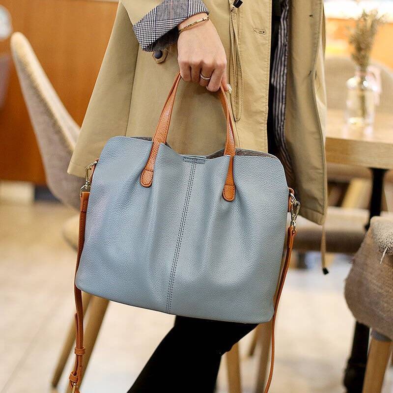 Soft Leather Tote Bag for Women - Cattle Hide Shoulder Bag | You Me Fashion