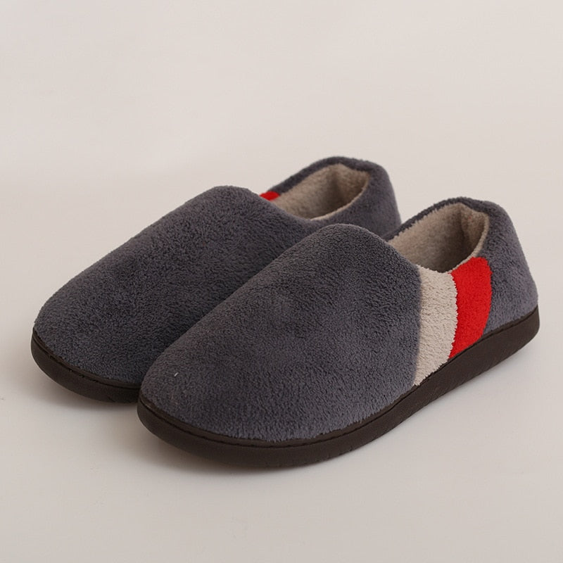 Pmoiste Men's Memory Foam Winter Short Plush Indoor Slippers