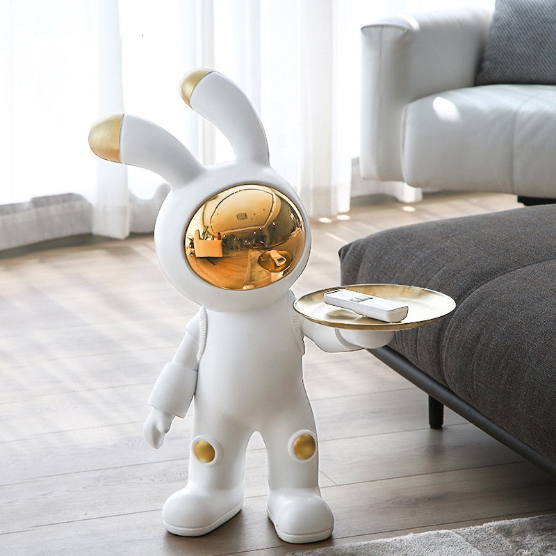 Home Decor Large Resin Floor Ornament of a Space Rabbit. Living Room Decoration Sculpture/ Statue