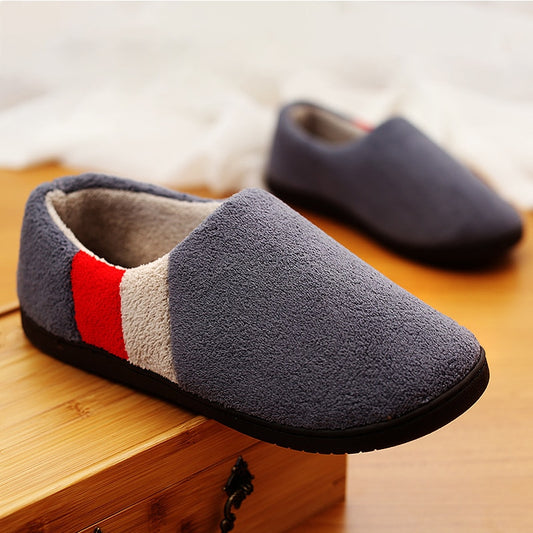 Pmoiste Men's Memory Foam Winter Short Plush Indoor Slippers