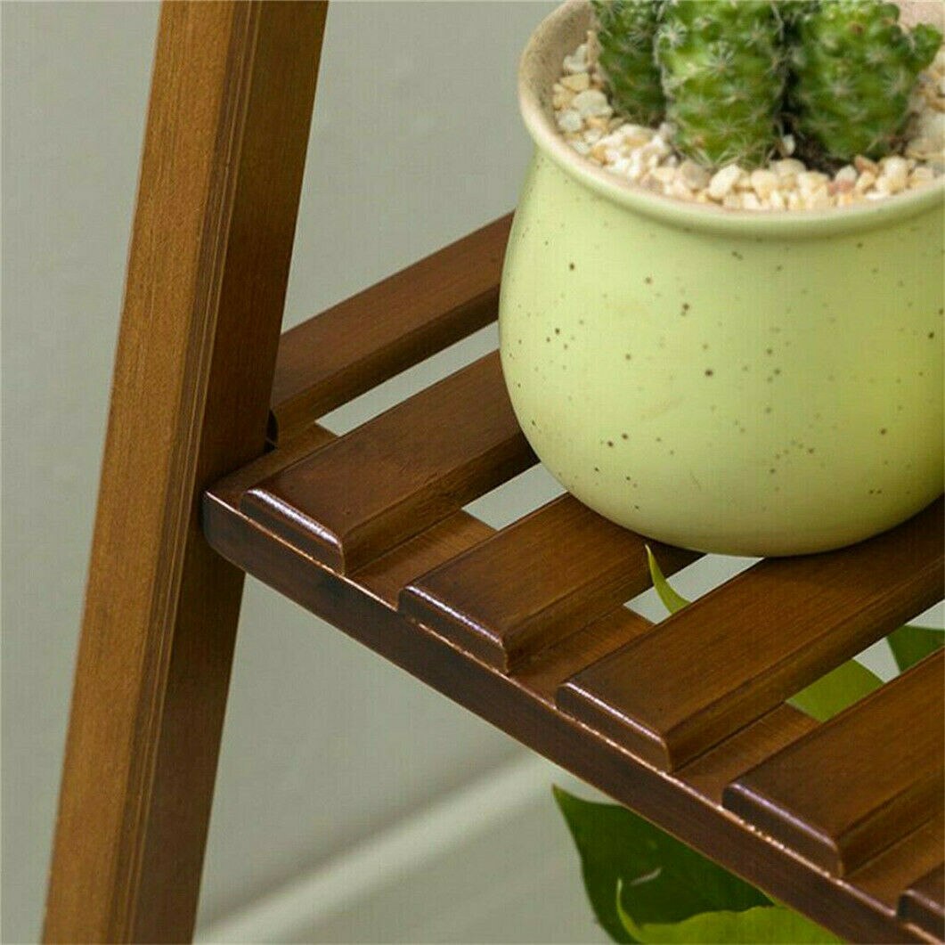 Tall Bamboo Plant Stand Flower Pot. Display Rack Shelf Indoor.