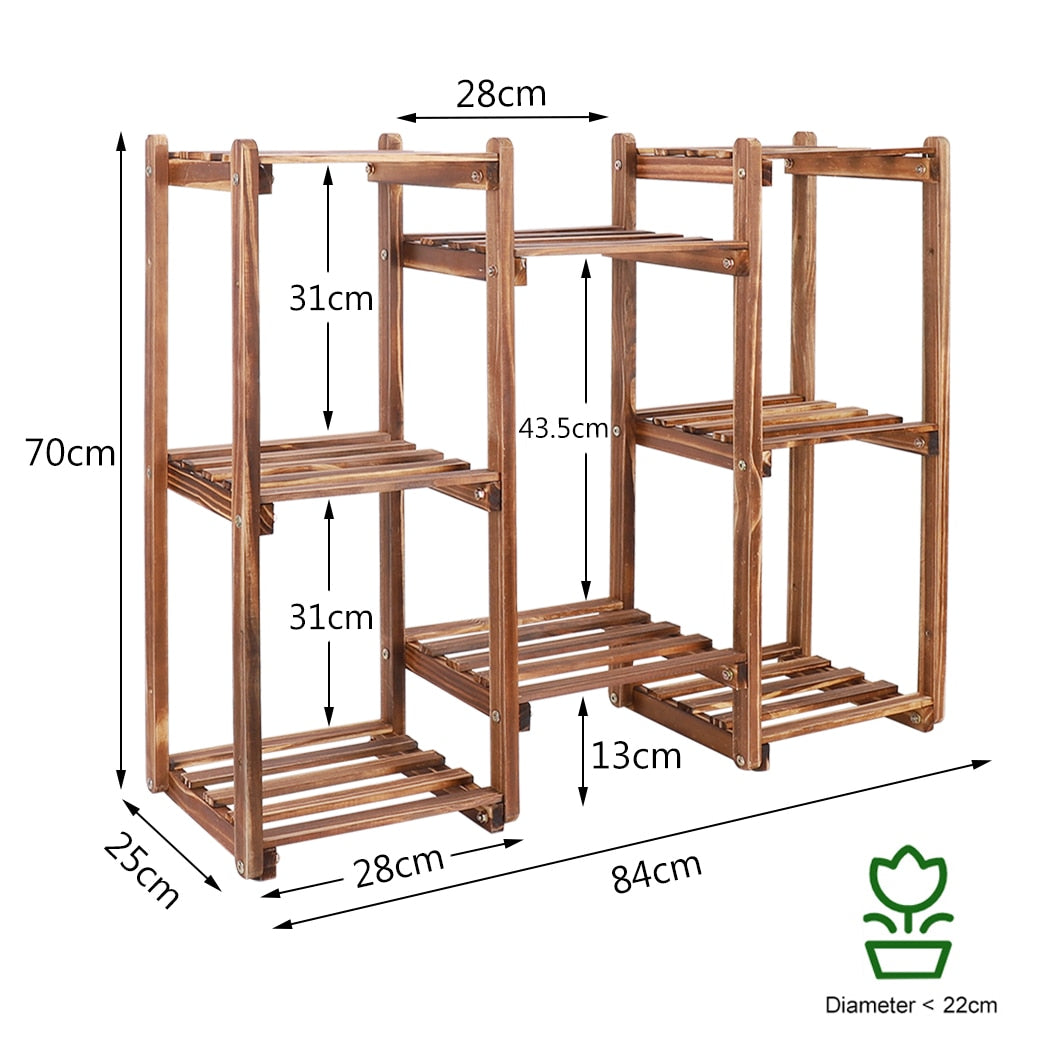 Wooden 8 Tiers Office Plant Stand - Perfect for Indoor Use!