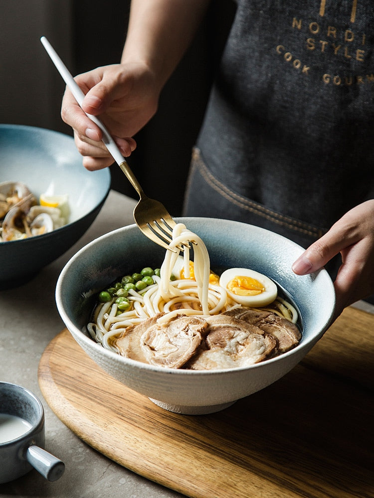 Japanese Ramen Bowl. Ceramic Household Salad Tableware