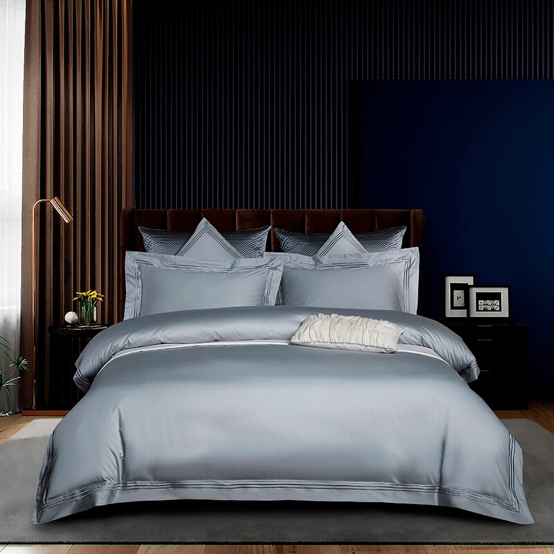 Sleep in Luxury with Three Lines Pure Color Egyptian Cotton Bedding Sets