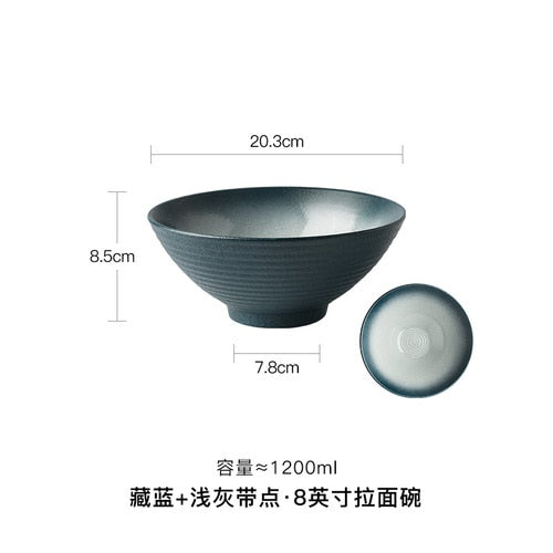 Japanese Ramen Bowl. Ceramic Household Salad Tableware