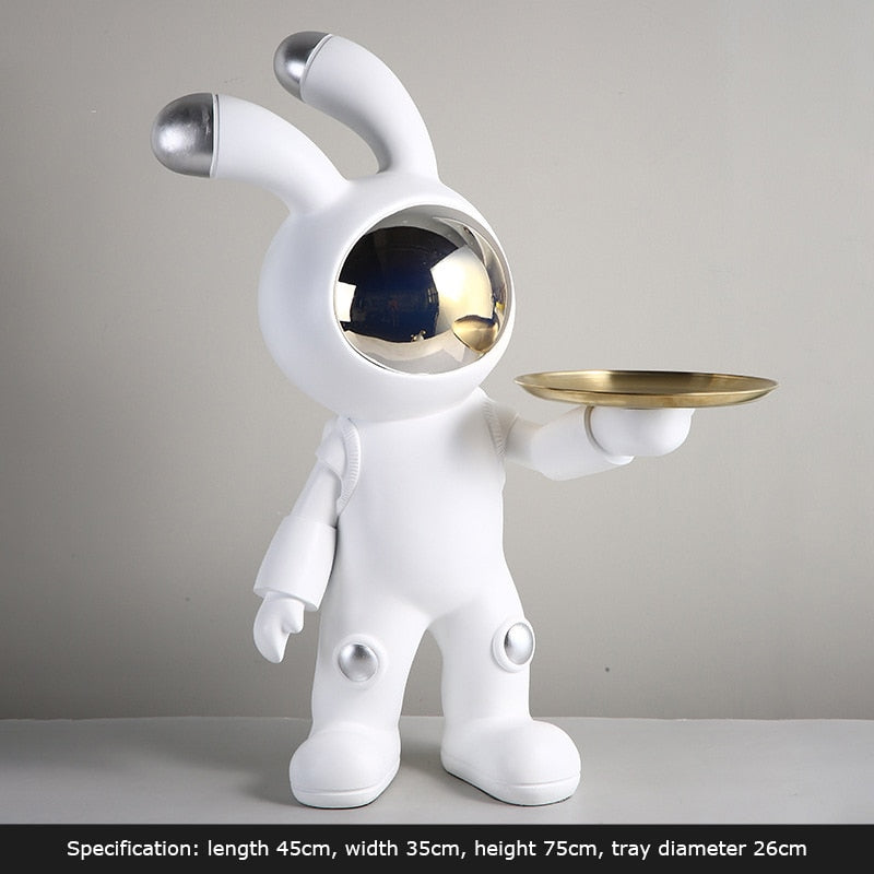 Home Decor Large Resin Floor Ornament of a Space Rabbit. Living Room Decoration Sculpture/ Statue