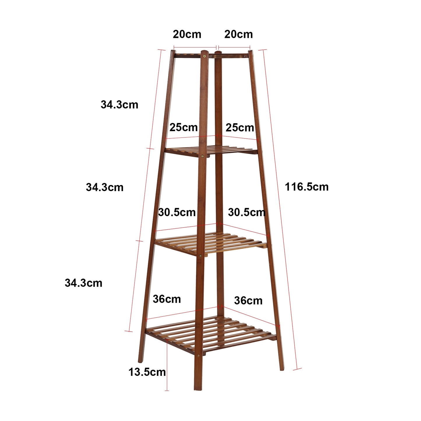 Tall Bamboo Plant Stand Flower Pot. Display Rack Shelf Indoor.