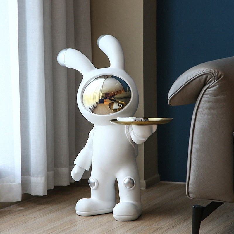 Home Decor Large Resin Floor Ornament of a Space Rabbit. Living Room Decoration Sculpture/ Statue