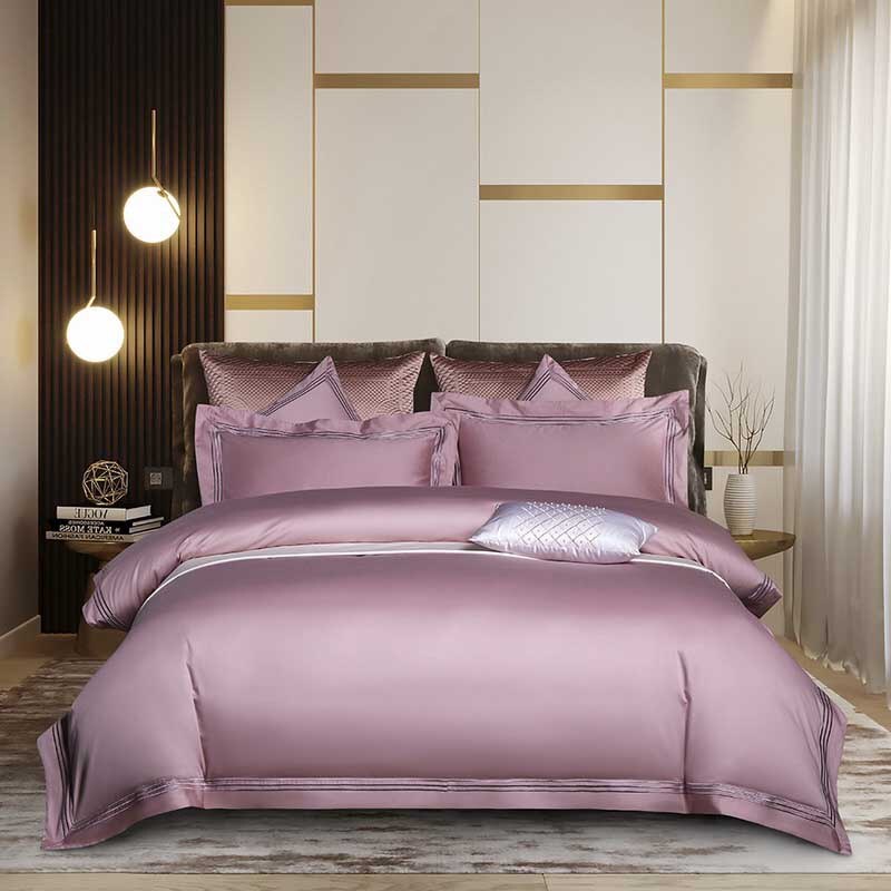 Sleep in Luxury with Three Lines Pure Color Egyptian Cotton Bedding Sets