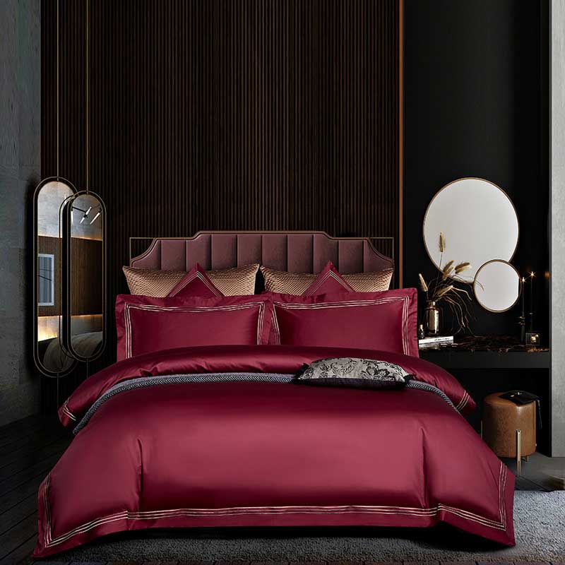 Sleep in Luxury with Three Lines Pure Color Egyptian Cotton Bedding Sets