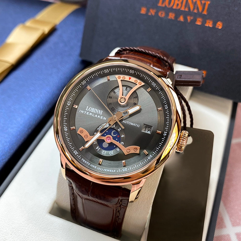 Lobinni Limited Edition Mechanical Watch: Luxurious Timepiece with Automatic Movement and 316L Stainless Steel Construction