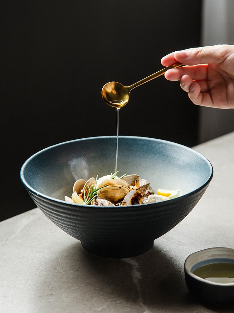 Japanese Ramen Bowl. Ceramic Household Salad Tableware