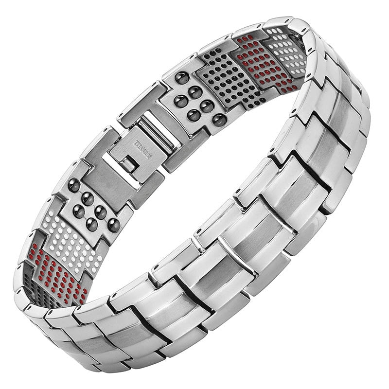 Escalus Men's Black Pure Titanium Magnetic Bracelet - Stylish and Health-Consciou